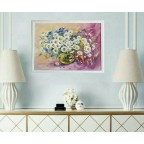 Daisies Original Oil Painting on Stretched Canvas