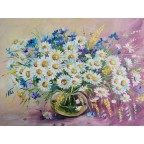 Daisies Original Oil Painting on Stretched Canvas