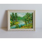 Rural Landscape Oil Painting in a Frame