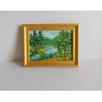 Rural Landscape Oil Painting in a Frame