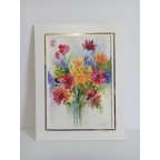 Watercolor Bright Flowers Original Art.