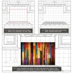 Colorful Floor Plan Tempered Glass Backsplash