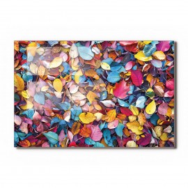 Colorful Leaves Tempered Glass Kitchen Backsplash