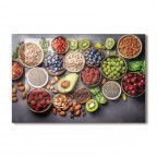 Dried Fruit Tempered Glass Kitchen Backsplash