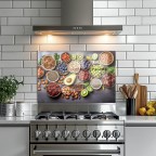 Dried Fruit Tempered Glass Kitchen Backsplash