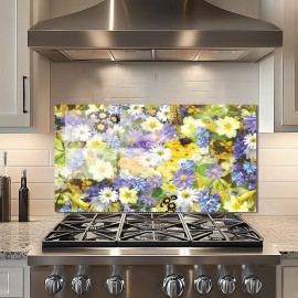 Flower Tempered Glass Kitchen Backsplash Flower Tempered Glass Kitchen Backsplash