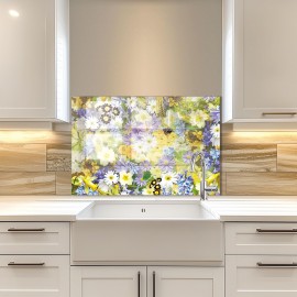 Flower Tempered Glass Kitchen Backsplash Flower Tempered Glass Kitchen Backsplash