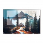 Foggy Forest Kitchen Backsplash Tempered Glass