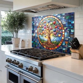 Fruit Tree Tempered Glass Kitchen Backsplash Fruit Tree Tempered Glass Kitchen Backsplash