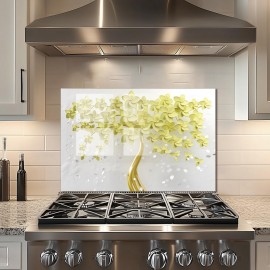 Glass Kitchen Backsplash Yellow Tree of Life Glass Kitchen Backsplash Yellow Tree of Life