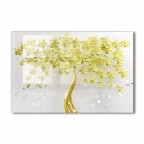 Glass Kitchen Backsplash Yellow Tree of Life