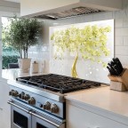 Glass Kitchen Backsplash Yellow Tree of Life