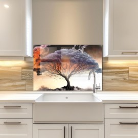 Gray Tree Tempered Glass Kitchen Backsplash Gray Tree Tempered Glass Kitchen Backsplash