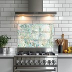 Kitchen Backsplash Flower Tempered Glass