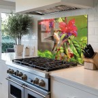 Kitchen Backsplash Hummingbird Tempered Glass