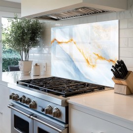 Kitchen Backsplash Marble Pattern Tempered Glass Kitchen Backsplash Marble Pattern Tempered Glass