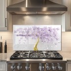 Kitchen Backsplash Purple Tree of Life