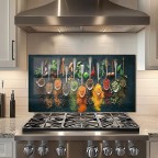 Kitchen Backsplash Spice Tempered Glass