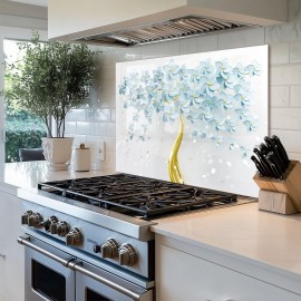 Kitchen Backsplash Tree Of Life Blue Tempered Glass Kitchen Backsplash Tree Of Life Blue Tempered Glass