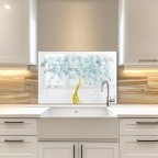 Kitchen Backsplash Tree Of Life Blue Tempered Glass