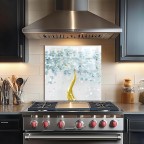 Kitchen Backsplash Tree Of Life Blue Tempered Glass