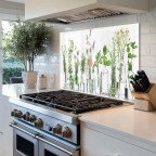 Kitchen Backsplash Vase Image Tempered Glass