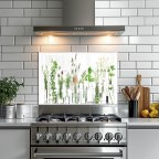 Kitchen Backsplash Vase Image Tempered Glass