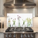 Kitchen Backsplash Vase Tempered Glass