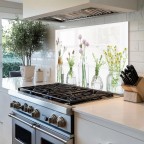 Kitchen Backsplash Vase Tempered Glass