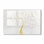 Kitchen Backsplash White Tree of Life Glass Stove