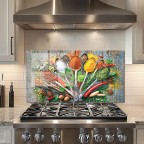 Kitchen Condiment Tempered Glass Backsplash