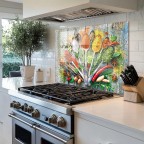 Kitchen Condiment Tempered Glass Backsplash