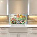 Kitchen Condiment Tempered Glass Backsplash