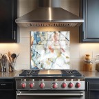 Marble Pattern Kitchen Tempered Glass Backsplash