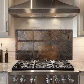 Tempered Glass Kitchen Backsplash Old Wall Pattern