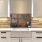 Tempered Glass Kitchen Backsplash Old Wall Pattern