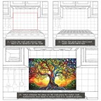 Tempered Glass Tree of Life Kitchen Backsplash