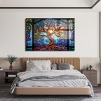 Tree of Life Free Floating Tempered Glass Wall Art