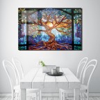 Tree of Life Free Floating Tempered Glass Wall Art