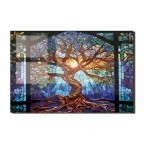 Tree of Life Free Floating Tempered Glass Wall Art