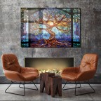 Tree of Life Free Floating Tempered Glass Wall Art