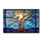 Tree of Life Tempered Glass Kitchen Backsplash