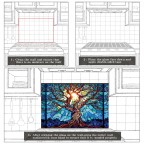 Tree of Life Tempered Glass Kitchen Backsplash