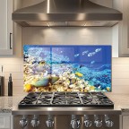 Underwater World Tempered Glass Backsplash