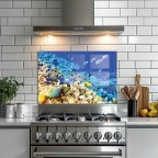 Underwater World Tempered Glass Backsplash